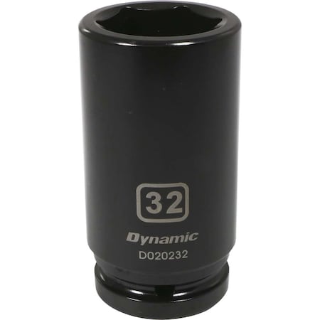 DYNAMIC Tools 3/4" Drive 6 Point Metric, 32mm Deep Length, Impact Socket D020232